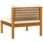 Set de muebles de jardín 7 pzas con cojín crema acacia maciza de vidaXL, Conjuntos de jardín - Ref: Foro24-3086946, Precio: 8...