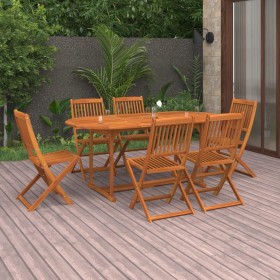 7-piece solid acacia wood garden dining set by vidaXL, Garden sets - Ref: Foro24-3086972, Price: 488,99 €, Discount: %