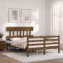 Estructura de cama matrimonio con cabecero madera marrón miel de vidaXL, Camas y somieres - Ref: Foro24-3195129, Precio: 148,...