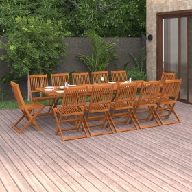 13-piece solid acacia wood dining set for garden by vidaXL, Garden sets - Ref: Foro24-3086993, Price: 901,60 €, Discount: %