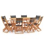 Garden dining set 9 pieces black textilene eucalyptus wood by vidaXL, Garden sets - Ref: Foro24-3086963, Price: 645,05 €, Dis...