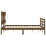 Estructura de cama matrimonio con cabecero madera marrón miel de vidaXL, Camas y somieres - Ref: Foro24-3195129, Precio: 148,...