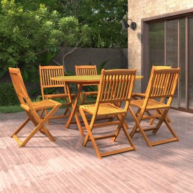 Garten-Essgruppe 7-teilig aus massivem Akazienholz von vidaXL, Gartensets - Ref: Foro24-3086999, Preis: 405,88 €, Rabatt: %