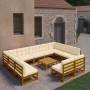 Garden furniture set 12 pieces honey brown pine wood cushions by vidaXL, Garden sets - Ref: Foro24-3077232, Price: 1,00 €, Di...