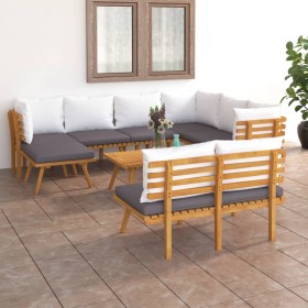 Garden furniture 9 pieces with cushions solid acacia wood by vidaXL, Garden sets - Ref: Foro24-3087018, Price: 814,80 €, Disc...