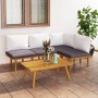 Garden furniture 5 pieces with cushions solid acacia wood by vidaXL, Garden sets - Ref: Foro24-3087028, Price: 361,84 €, Disc...