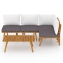 Garden furniture 5 pieces with cushions solid acacia wood by vidaXL, Garden sets - Ref: Foro24-3087028, Price: 361,84 €, Disc...