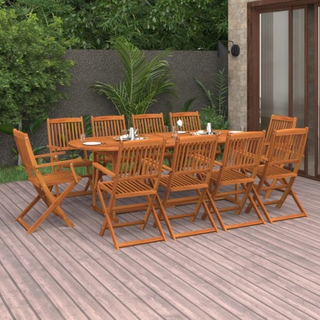 Garten-Essgruppe 11-teilig aus massivem Akazienholz von vidaXL, Gartensets - Ref: Foro24-3086975, Preis: 757,76 €, Rabatt: %