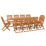 Garden dining set 11 pieces solid acacia wood by vidaXL, Garden sets - Ref: Foro24-3086975, Price: 757,76 €, Discount: %