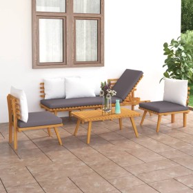 Gartenmöbel 4 Stück mit Kissen massivem Akazienholz von vidaXL, Gartensets - Ref: Foro24-3087010, Preis: 492,99 €, Rabatt: %