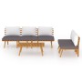 4-piece garden furniture set with solid acacia wood cushions by vidaXL, Garden sets - Ref: Foro24-3087010, Price: 494,29 €, D...