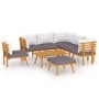 Garden furniture 8 pieces with cushions solid acacia wood by vidaXL, Garden sets - Ref: Foro24-3087016, Price: 590,15 €, Disc...