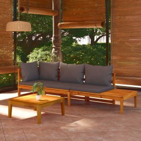 Garden furniture 3 pcs cushions dark gray acacia wood by vidaXL, Garden sets - Ref: Foro24-3087273, Price: 341,99 €, Discount: %