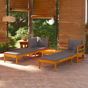 Garden furniture 3 pcs cushions dark gray acacia wood by vidaXL, Garden sets - Ref: Foro24-3087271, Price: 456,99 €, Discount: %