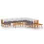 Set of 12 solid acacia wood garden furniture and cushions. by vidaXL, Garden sets - Ref: Foro24-3087021, Price: 888,95 €, Dis...