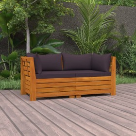 2-Sitzer-Gartensofa mit Kissen aus massivem Akazienholz von vidaXL, Gartensets - Ref: Foro24-3087312, Preis: 341,34 €, Rabatt: %