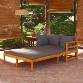 Sun loungers with dark gray cushions 2 units acacia wood by vidaXL, Garden sets - Ref: Foro24-3087269, Price: 403,99 €, Disco...