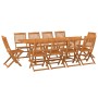 Set de comedor para jardín 11 piezas madera maciza de acacia de vidaXL, Conjuntos de jardín - Ref: Foro24-3086989, Precio: 69...