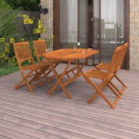 5-tlg. Garten-Essgarnitur aus massivem Akazienholz von vidaXL, Gartensets - Ref: Foro24-3086998, Preis: 309,99 €, Rabatt: %