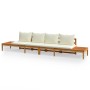 Garden benches with cream white cushions 2 pcs acacia wood by vidaXL, Garden sets - Ref: Foro24-3087280, Price: 561,04 €, Dis...