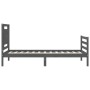 Estructura de cama con cabecero madera maciza gris 90x200 cm de vidaXL, Camas y somieres - Ref: Foro24-3194038, Precio: 114,9...