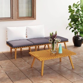 Garden furniture 4 pieces with cushions solid acacia wood by vidaXL, Garden sets - Ref: Foro24-3087029, Price: 253,89 €, Disc...