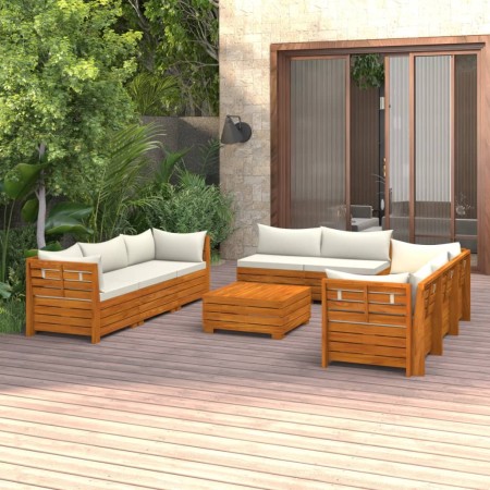 9-piece garden furniture set with solid acacia wood and cushions by vidaXL, Garden sets - Ref: Foro24-3087291, Price: 1,00 €,...