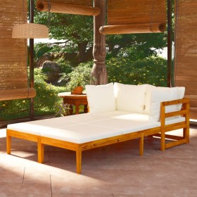 Sun loungers with cream cushions 2 units acacia wood by vidaXL, Garden sets - Ref: Foro24-3087268, Price: 405,99 €, Discount: %