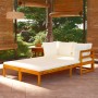 Sun loungers with cream cushions 2 units acacia wood by vidaXL, Garden sets - Ref: Foro24-3087268, Price: 404,78 €, Discount: %