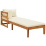 Sun loungers with cream cushions 2 units acacia wood by vidaXL, Garden sets - Ref: Foro24-3087268, Price: 404,78 €, Discount: %