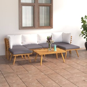 Garden furniture 7 pieces with cushions solid acacia wood by vidaXL, Garden sets - Ref: Foro24-3087023, Price: 490,13 €, Disc...