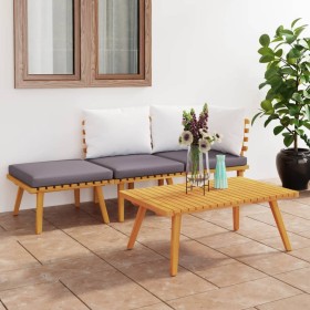 Garden furniture 4 pieces with cushions solid acacia wood by vidaXL, Garden sets - Ref: Foro24-3087001, Price: 271,99 €, Disc...