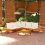 Gartenmöbel Set 4 Stück Creme Kissen Akazienholz von vidaXL, Gartensets - Ref: Foro24-3087266, Preis: 700,12 €, Rabatt: %