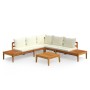 Garden furniture set 4 pieces with cream cushions acacia wood by vidaXL, Garden sets - Ref: Foro24-3087266, Price: 674,78 €, ...