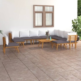 Garden furniture 12 pieces with cushions solid acacia wood by vidaXL, Garden sets - Ref: Foro24-3087020, Price: 907,28 €, Dis...