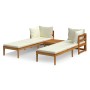 Muebles de jardín 3 pzas con cojines crema madera de acacia de vidaXL, Conjuntos de jardín - Ref: Foro24-3087270, Precio: 457...