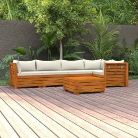 6-piece garden furniture set with solid acacia wood and cushions by vidaXL, Garden sets - Ref: Foro24-3087302, Price: 831,40 ...