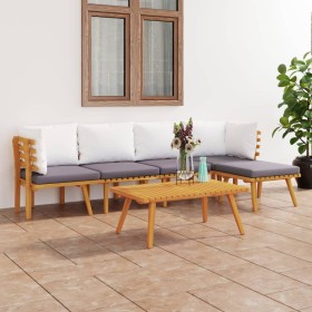 Garden furniture 6 pieces with cushions solid acacia wood by vidaXL, Garden sets - Ref: Foro24-3087026, Price: 425,99 €, Disc...