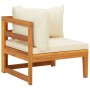 Set muebles de jardín 4 pzas cojines crema madera de acacia de vidaXL, Conjuntos de jardín - Ref: Foro24-3087276, Precio: 567...