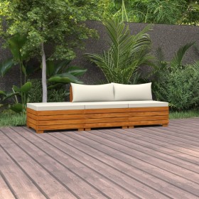 3-piece garden furniture with solid acacia wood cushions by vidaXL, Garden sets - Ref: Foro24-3087304, Price: 397,99 €, Disco...