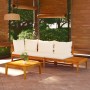 Muebles de jardín 3 pzas con cojines crema madera de acacia de vidaXL, Conjuntos de jardín - Ref: Foro24-3087272, Precio: 395...