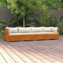 4-Sitzer-Gartensofa mit Kissen aus massivem Akazienholz von vidaXL, Gartensets - Ref: Foro24-3087289, Preis: 577,78 €, Rabatt: %