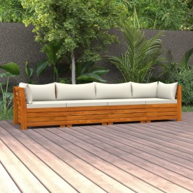 4-Sitzer-Gartensofa mit Kissen aus massivem Akazienholz von vidaXL, Gartensets - Ref: Foro24-3087289, Preis: 577,12 €, Rabatt: %