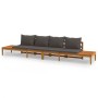 Garden benches with dark gray cushions 2 pcs acacia wood by vidaXL, Garden sets - Ref: Foro24-3087281, Price: 439,22 €, Disco...