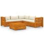 Garden furniture 6 pieces with cushions solid acacia wood by vidaXL, Garden sets - Ref: Foro24-3087292, Price: 831,40 €, Disc...