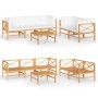 Garden furniture set 6 pieces teak wood and cream cushions by vidaXL, Garden sets - Ref: Foro24-3087214, Price: 748,51 €, Dis...