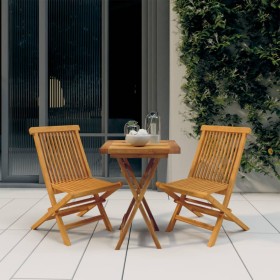 3-piece solid teak wood garden dining set by vidaXL, Garden sets - Ref: Foro24-3087188, Price: 218,57 €, Discount: %