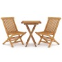 3-piece solid teak wood garden dining set by vidaXL, Garden sets - Ref: Foro24-3087188, Price: 218,28 €, Discount: %