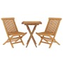 3-piece solid teak wood garden dining set by vidaXL, Garden sets - Ref: Foro24-3087188, Price: 218,28 €, Discount: %