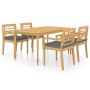 Garden dining set 5 pieces solid teak and cushions by vidaXL, Garden sets - Ref: Foro24-3087043, Price: 661,99 €, Discount: %